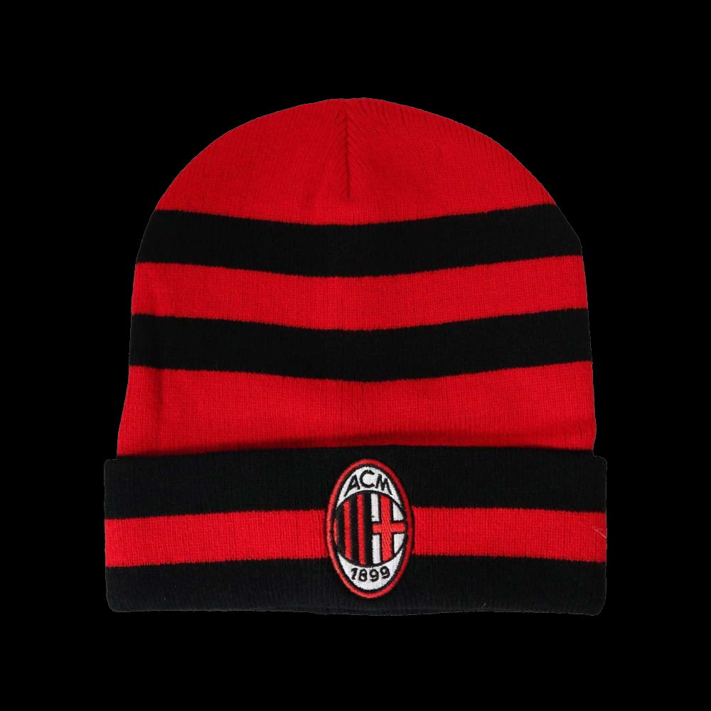 CAPPELLO IN LANA A RIGHE AC MILAN
