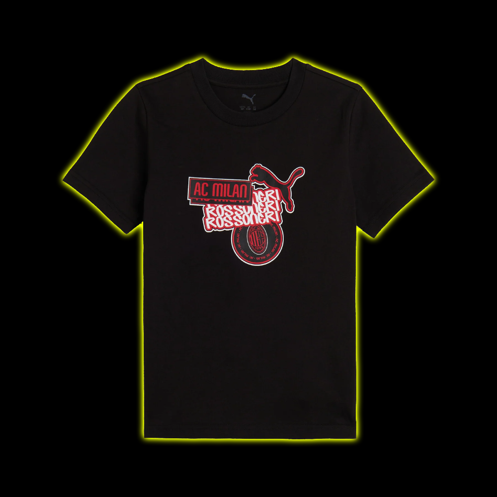 T-SHIRT NERA CON GRAFICA ROSSONERI BAMBINO MILAN CULTURE