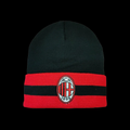 CAPPELLO IN LANA NERO CON FASCIA ROSSONERA AC MILAN