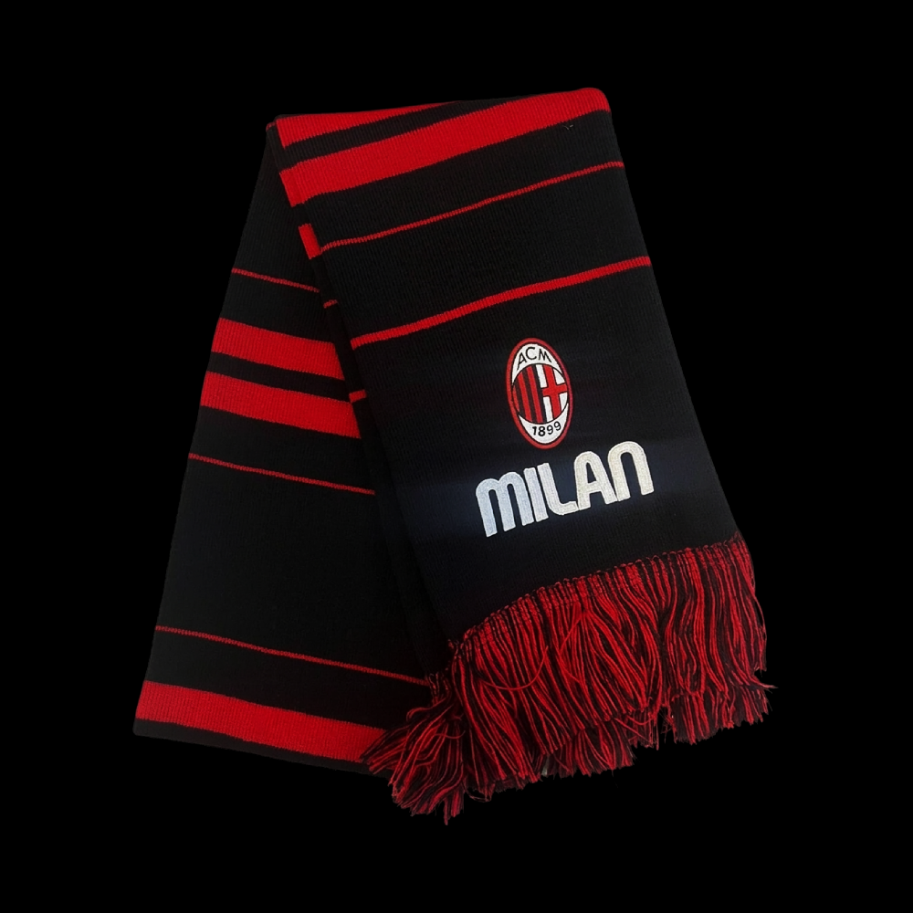 SCIARPA IN LANA NERA AC MILAN