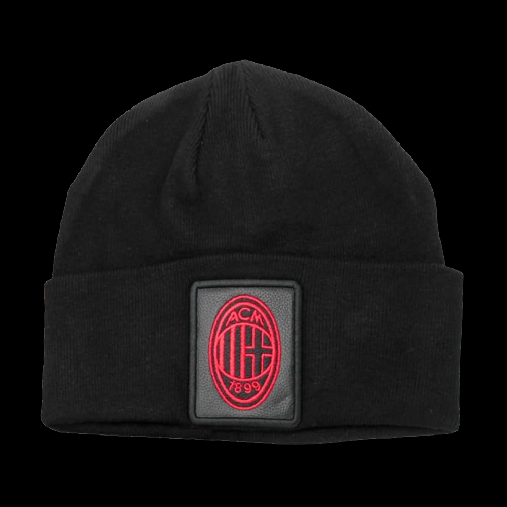 CAPPELLO NERO CON PATCH IN PELLE RICAMATO